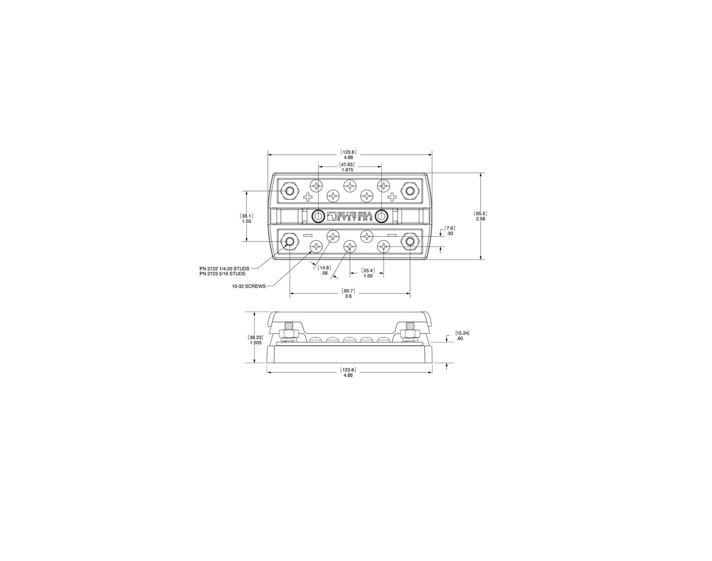 Blue Sea Systems 2722 DualBus 150A - Double 5 Gang