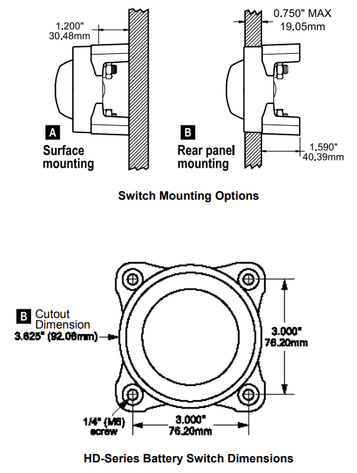 Blue Sea Systems 3002 Battery Switch 500A Selector 1/2/Combine
