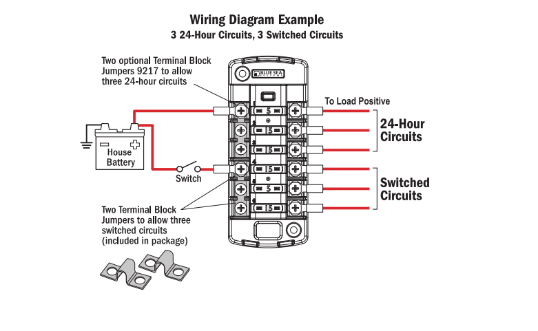 Blue Sea Systems 5035 ST Blade ATO/ATC Fuse Block 6 Circuit with Cover