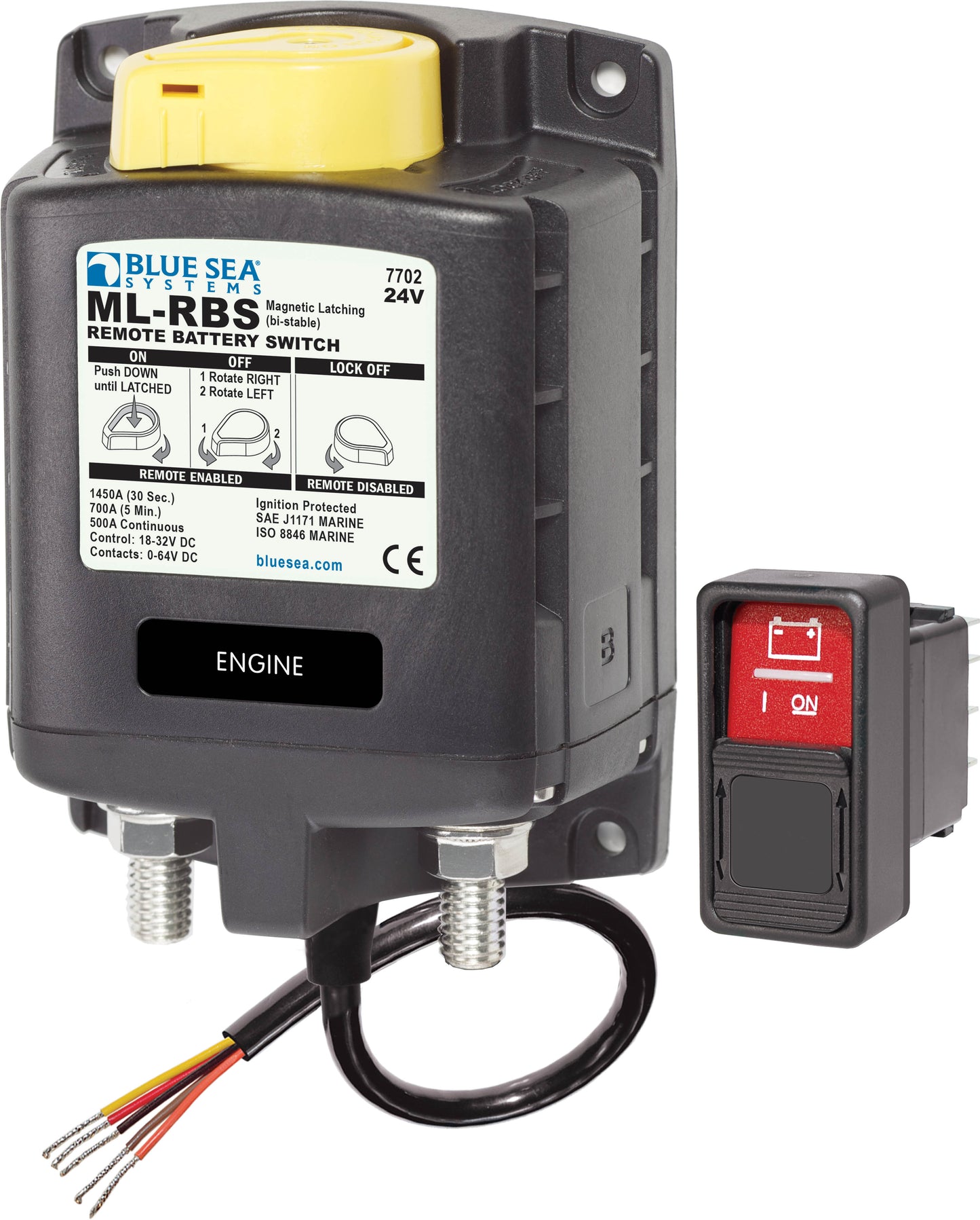 Blue Sea Systems 7702 Remote Battery Switch 24V 500A