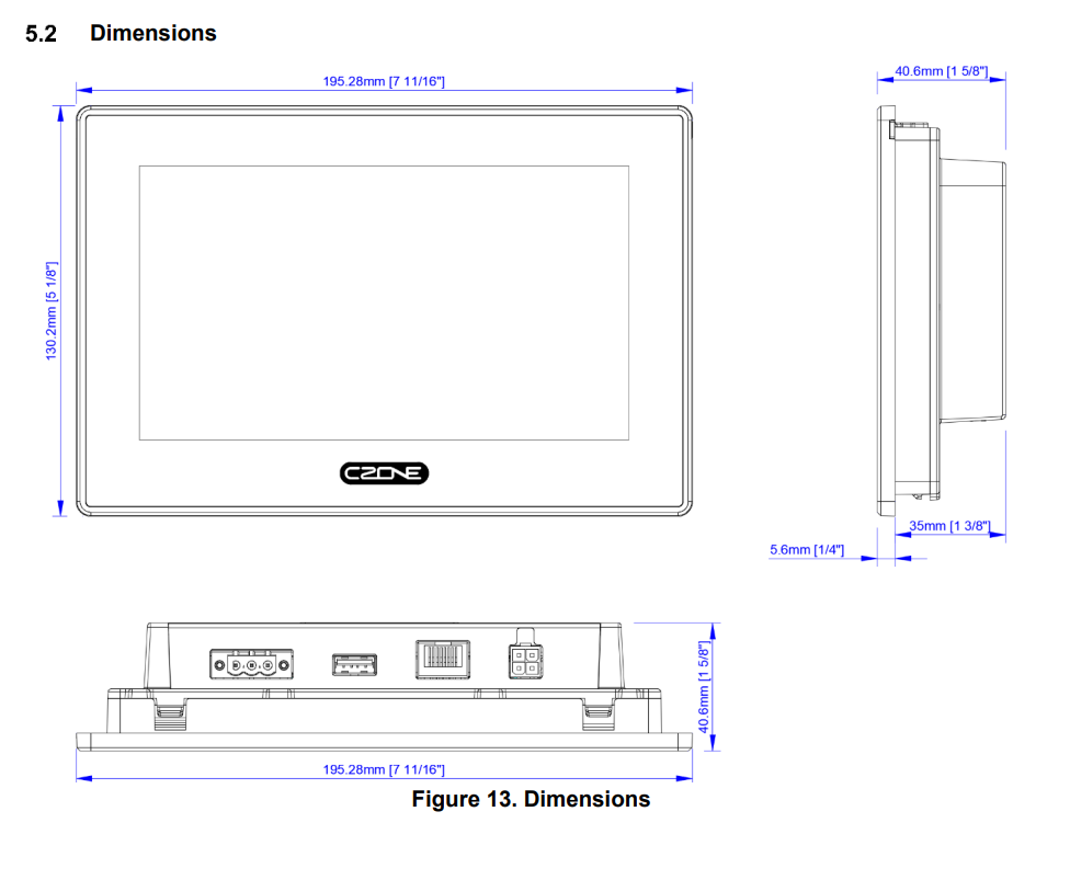 CZone 80-911-0200-00 LCD Touch 7 Display