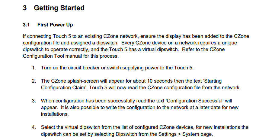 CZone 80-911-0124-00 LCD Touch 5 Display