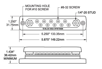 Blue Sea Systems 2300 Bus Bar 150A - 10 Gang