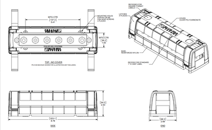 Blue Sea Systems 2718 Maxibus Bus Bar Cover for 2105 and 2126