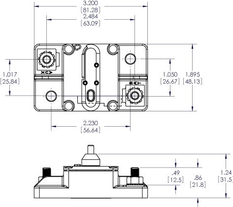 Blue Sea Systems 285 Series Circuit Breaker Surface Mount 25A-150A