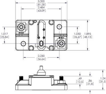 Blue Sea Systems 285 Series Circuit Breaker Surface Mount 25A-150A