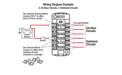 Blue Sea Systems 5035 ST Blade ATO/ATC Fuse Block 6 Circuit with Cover