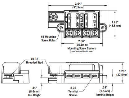 Blue Sea Systems 5045 ST Blade ATO/ATC Fuse Block 4 Circuit with Cover