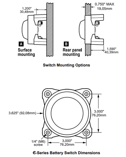 Blue Sea Systems 9003e Battery Switch 350A On/Off