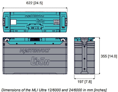 Mastervolt 66016000 MLI Ultra 12V/6000W 460AH Lithium Battery