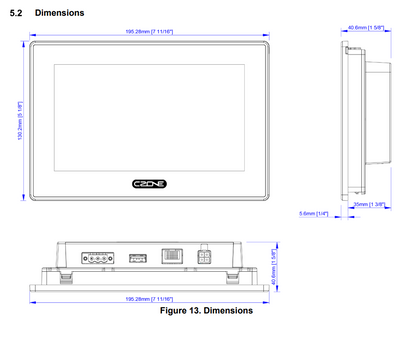 CZone 80-911-0200-00 LCD Touch 7 Display