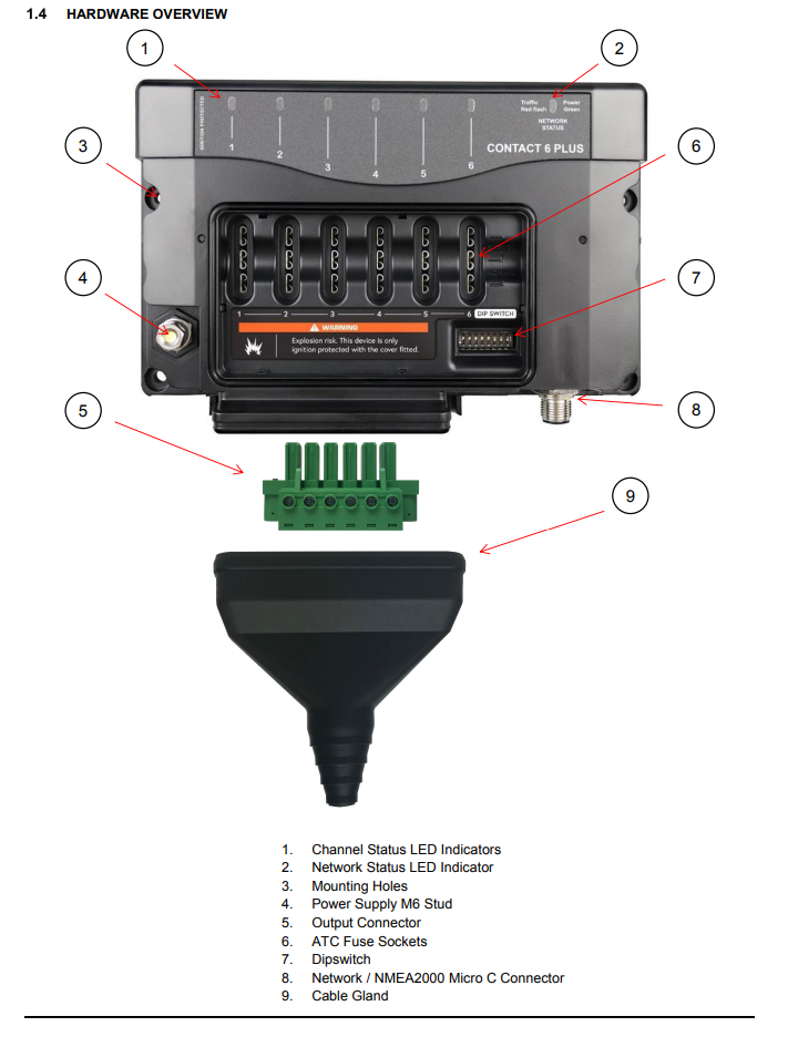 CZone 80-911-0161-00 Contact 6 Plus w/Bilge Sense + Seal and Connector
