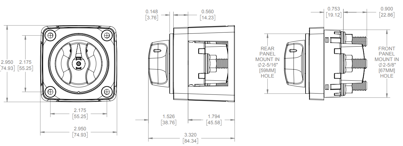 Blue Sea Systems 6006 Battery Switch 300A On/Off