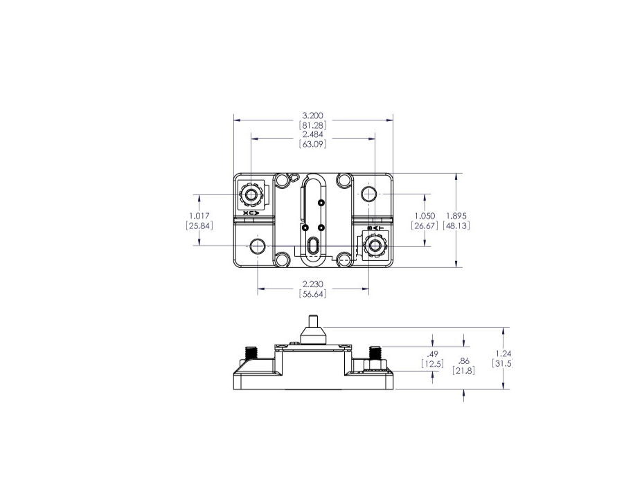 Blue Sea Systems 285 Series Circuit Breaker Surface Mount 25A-150A